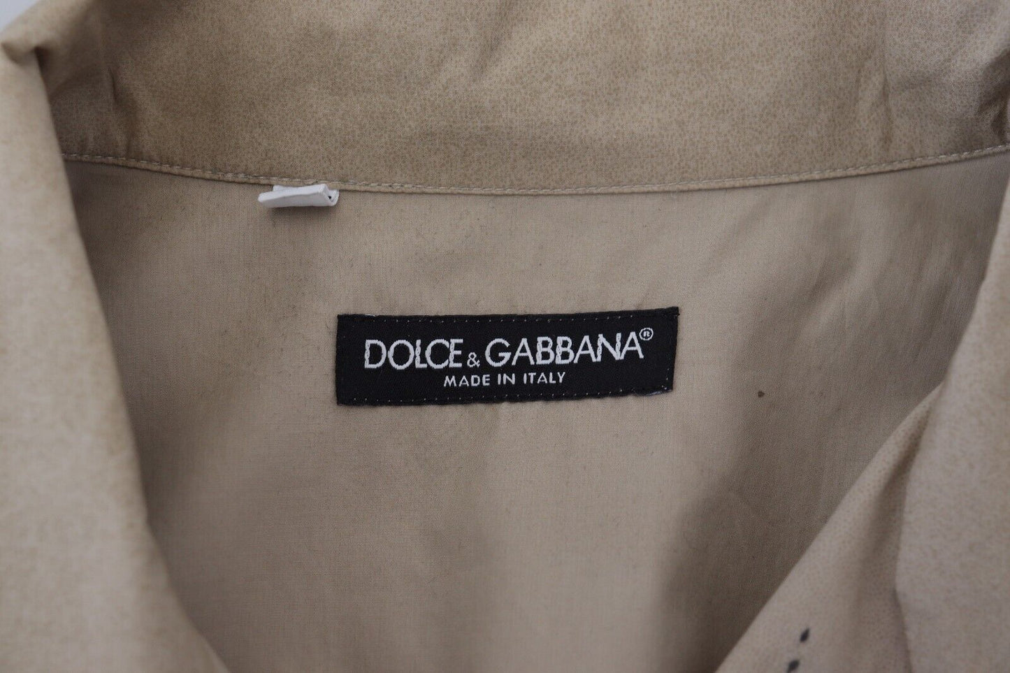 Chemise décontractée boutonnée en coton beige Dolce &amp; gabbana