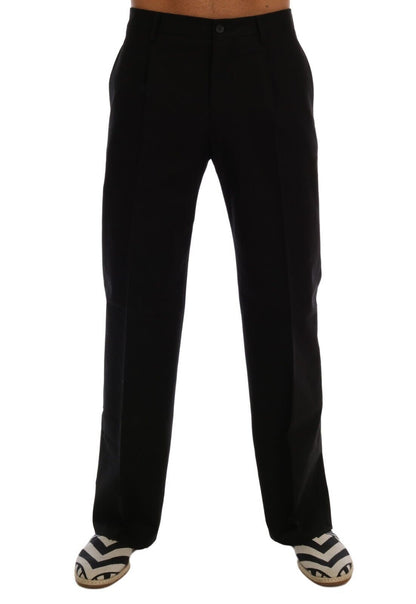 Pantalon stretch en coton noir Dolce &amp; gabbana