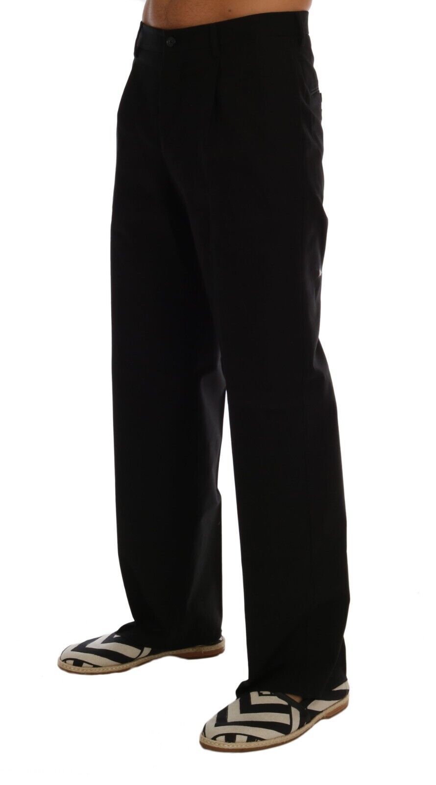 Pantalon stretch en coton noir Dolce &amp; gabbana