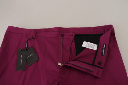 Pantalon stretch en coton magenta Dolce &amp; gabbana