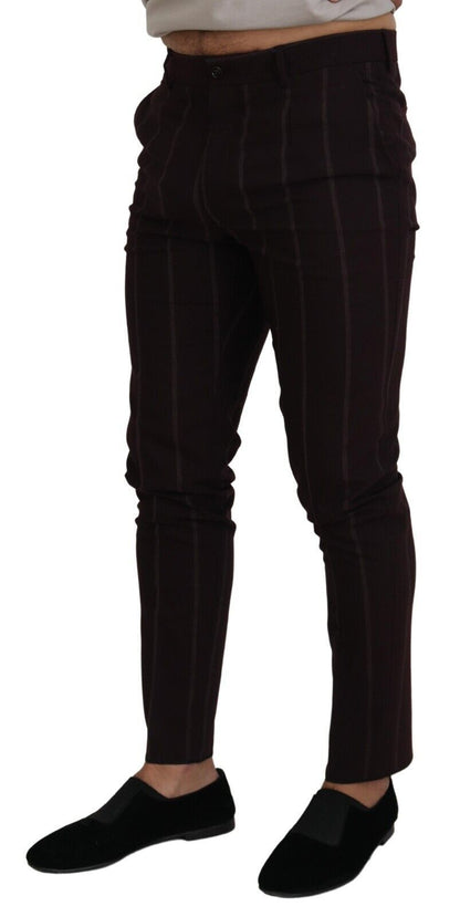 Pantalon en laine mélangée marron Dolce &amp; gabbana