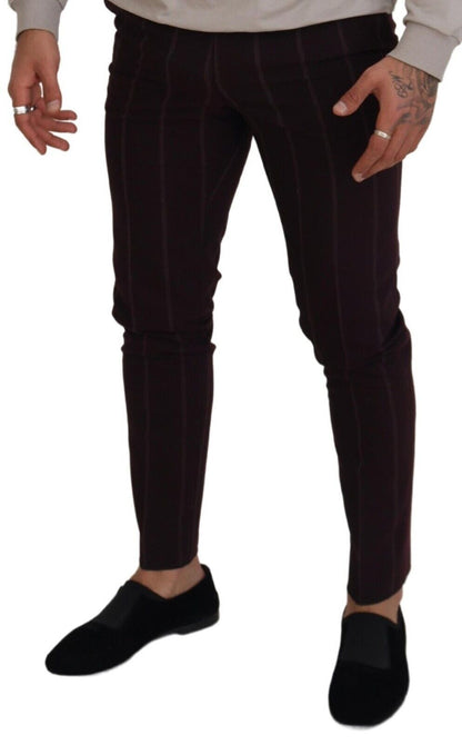 Pantalon en laine mélangée marron Dolce &amp; gabbana