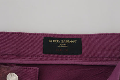 Pantalon en coton magenta Dolce &amp; gabbana