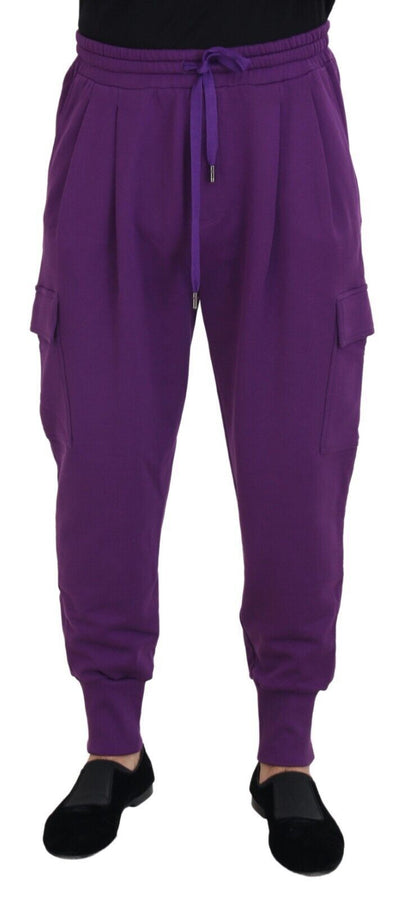 Pantalon de survêtement cargo en coton violet Dolce &amp; gabbana