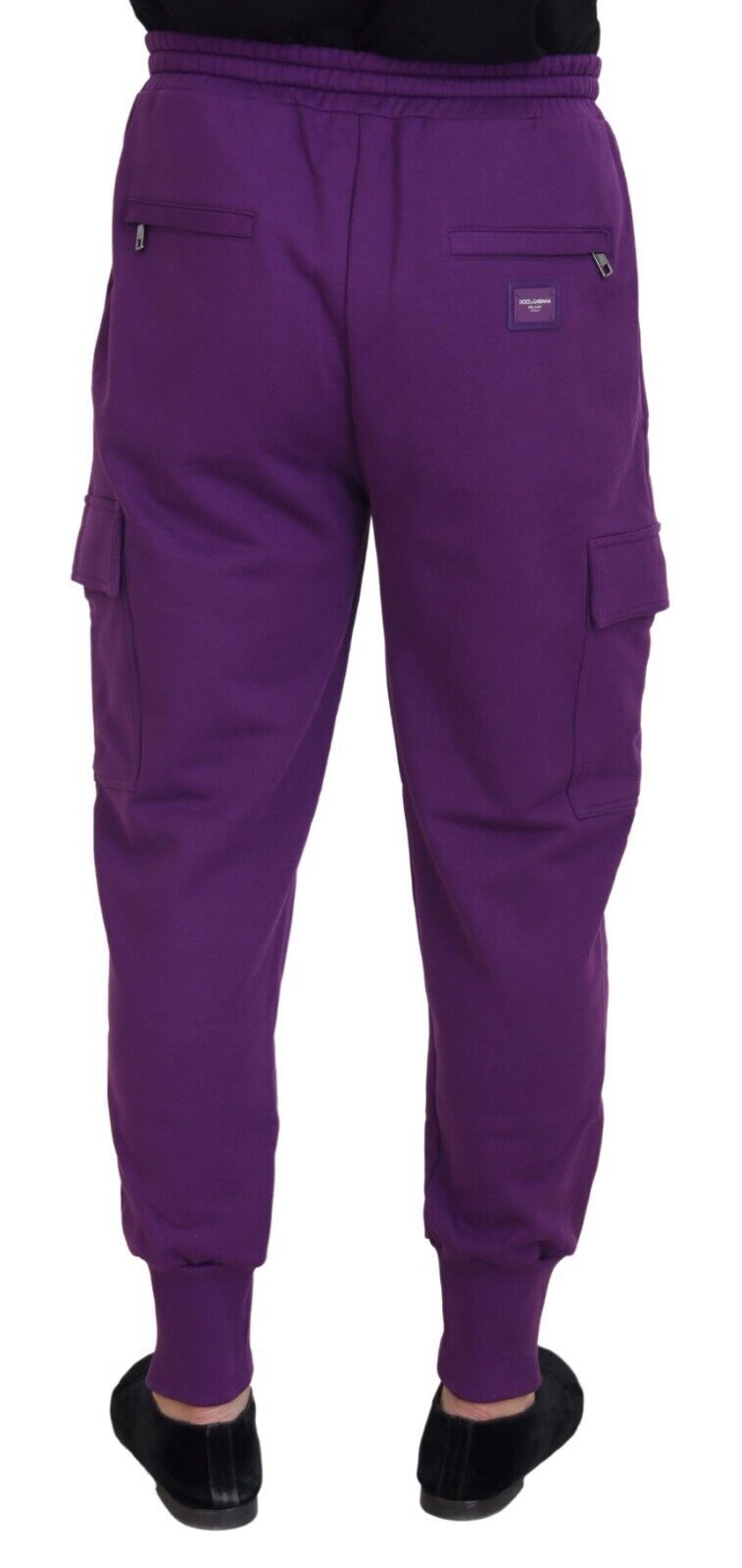 Dolce & Gabbana Elegant Purple Cotton Cargo Sweatpants