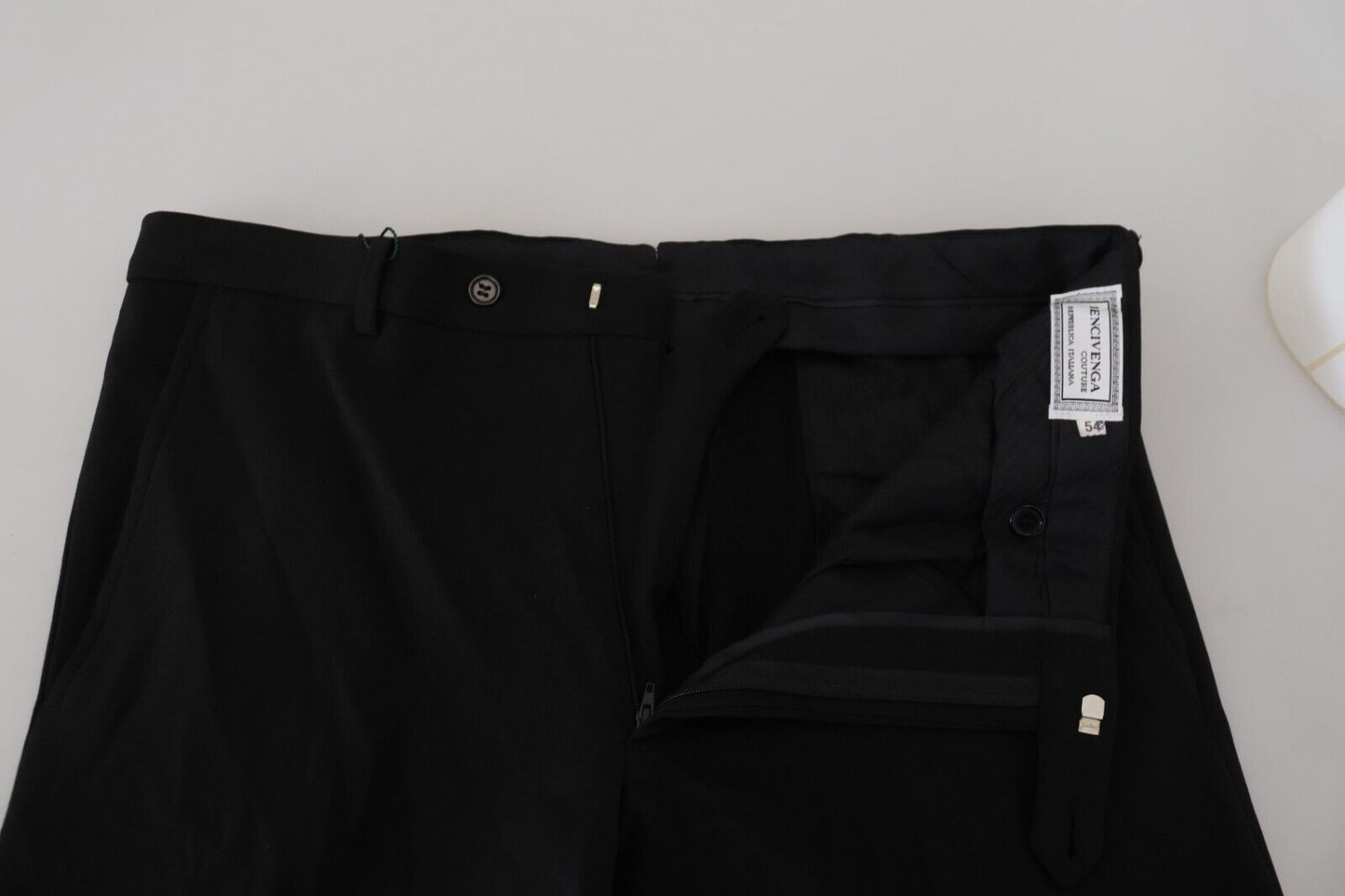 BENCIVENGA Pantalones formales negros de corte recto para hombre