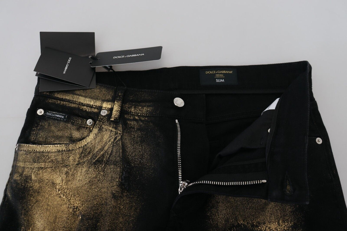 Dolce &amp; Gabbana jean poussière d'or noir