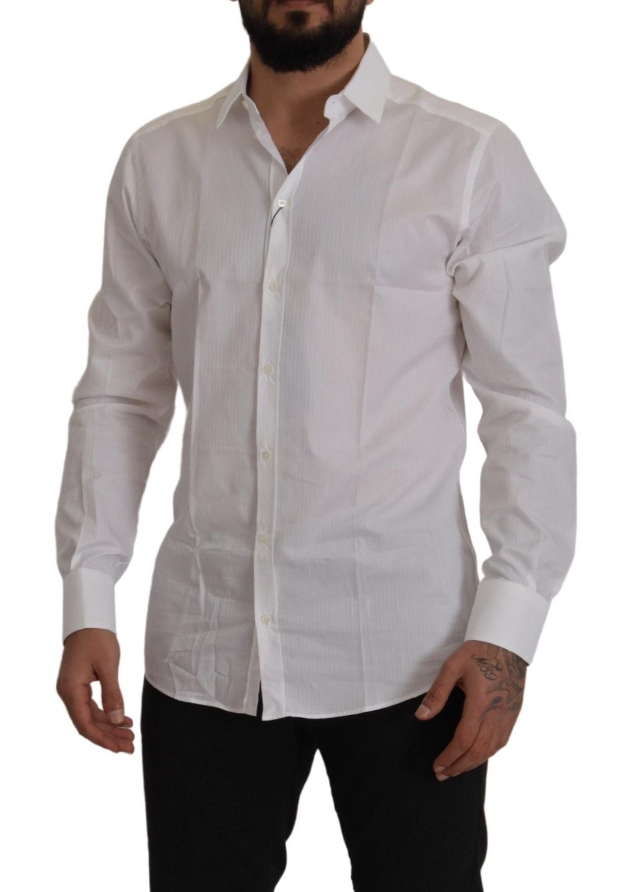 Chemise habillée en coton blanc Dolce &amp; gabbana