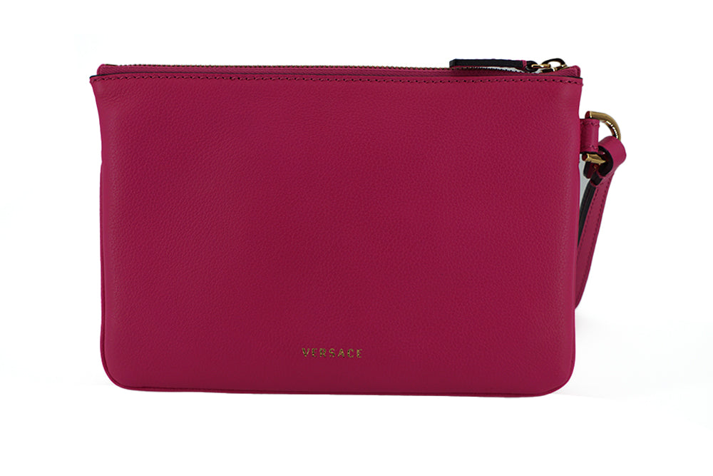 Versace Elegant Pink Leather Pouch Clutch - Elegance Online Limited