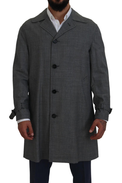 Trench-coat à carreaux gris Dolce &amp; gabbana