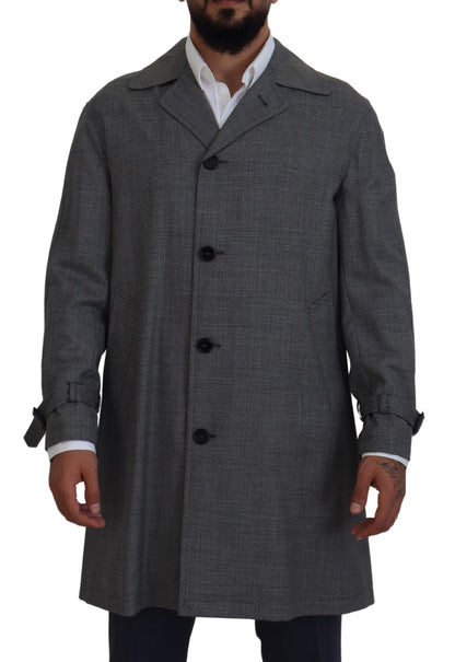 Trench-coat à carreaux gris Dolce &amp; gabbana