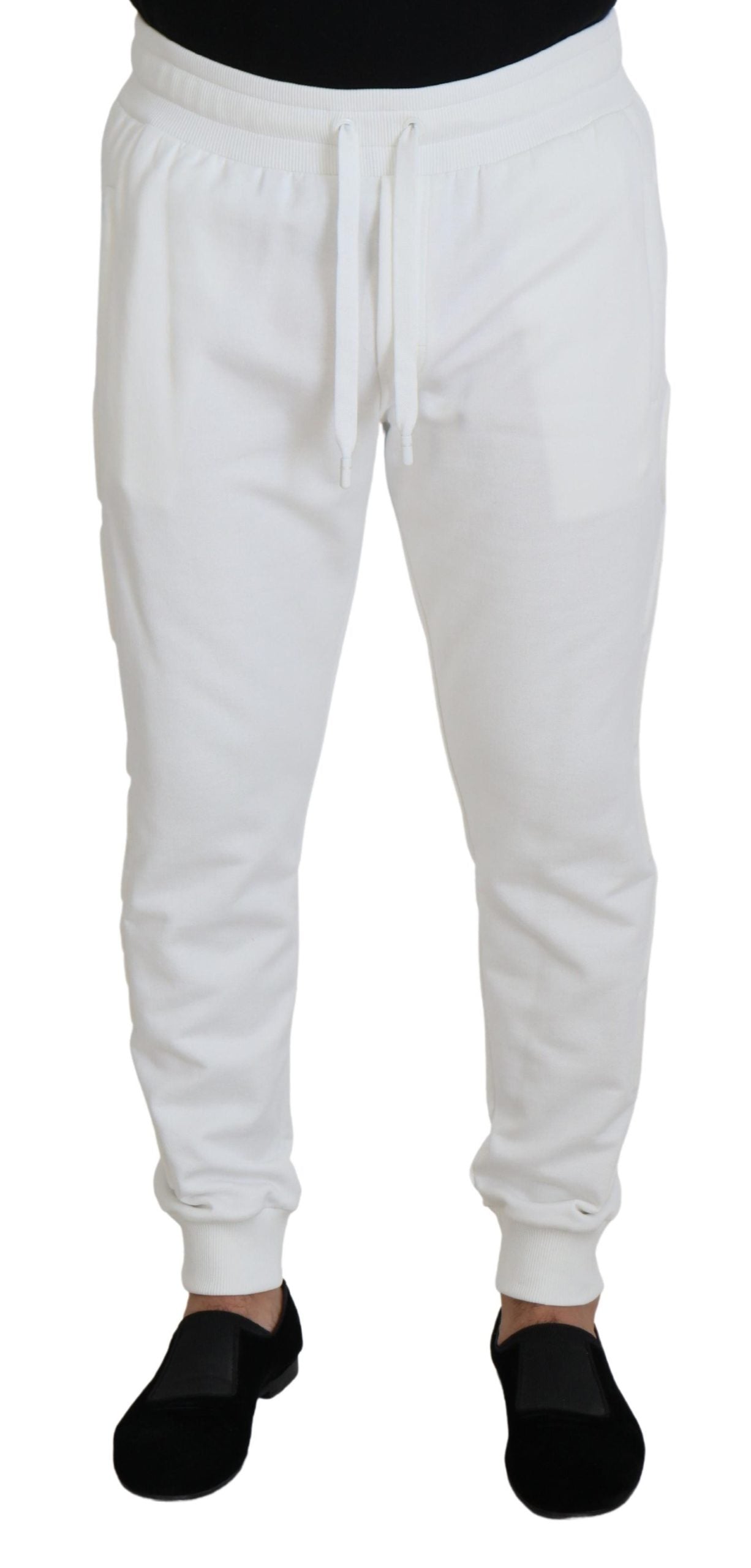 Pantalon de survêtement en coton blanc Dolce &amp; gabbana