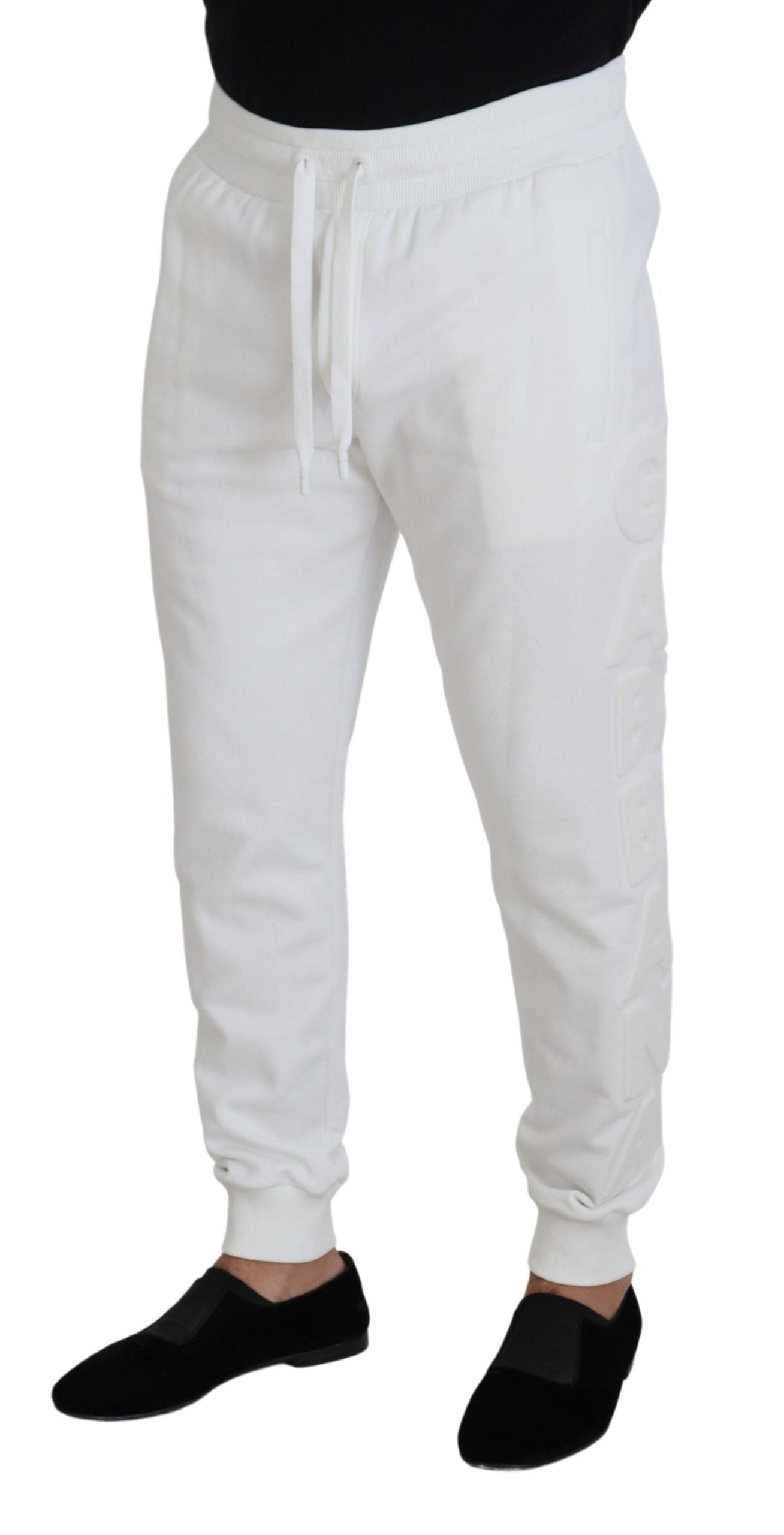 Pantalon de survêtement en coton blanc Dolce &amp; gabbana