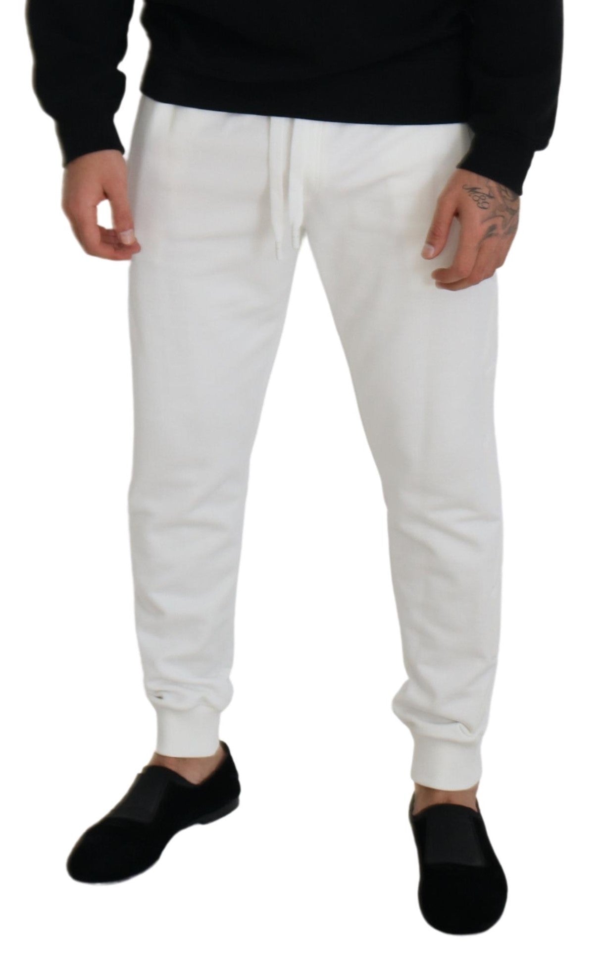 Pantalon de survêtement en coton blanc Dolce &amp; gabbana