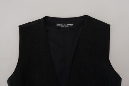 Gilet en soie mélangée noire Dolce &amp; Gabbana