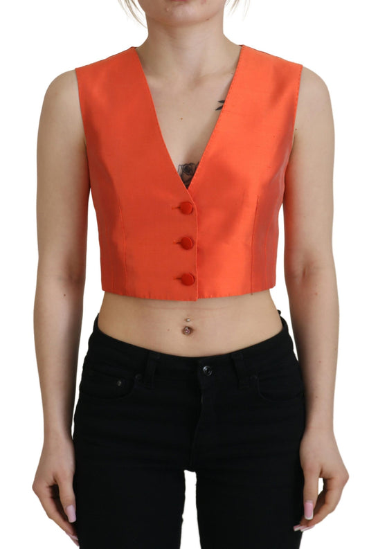 Gilet en soie orange Dolce &amp; gabbana