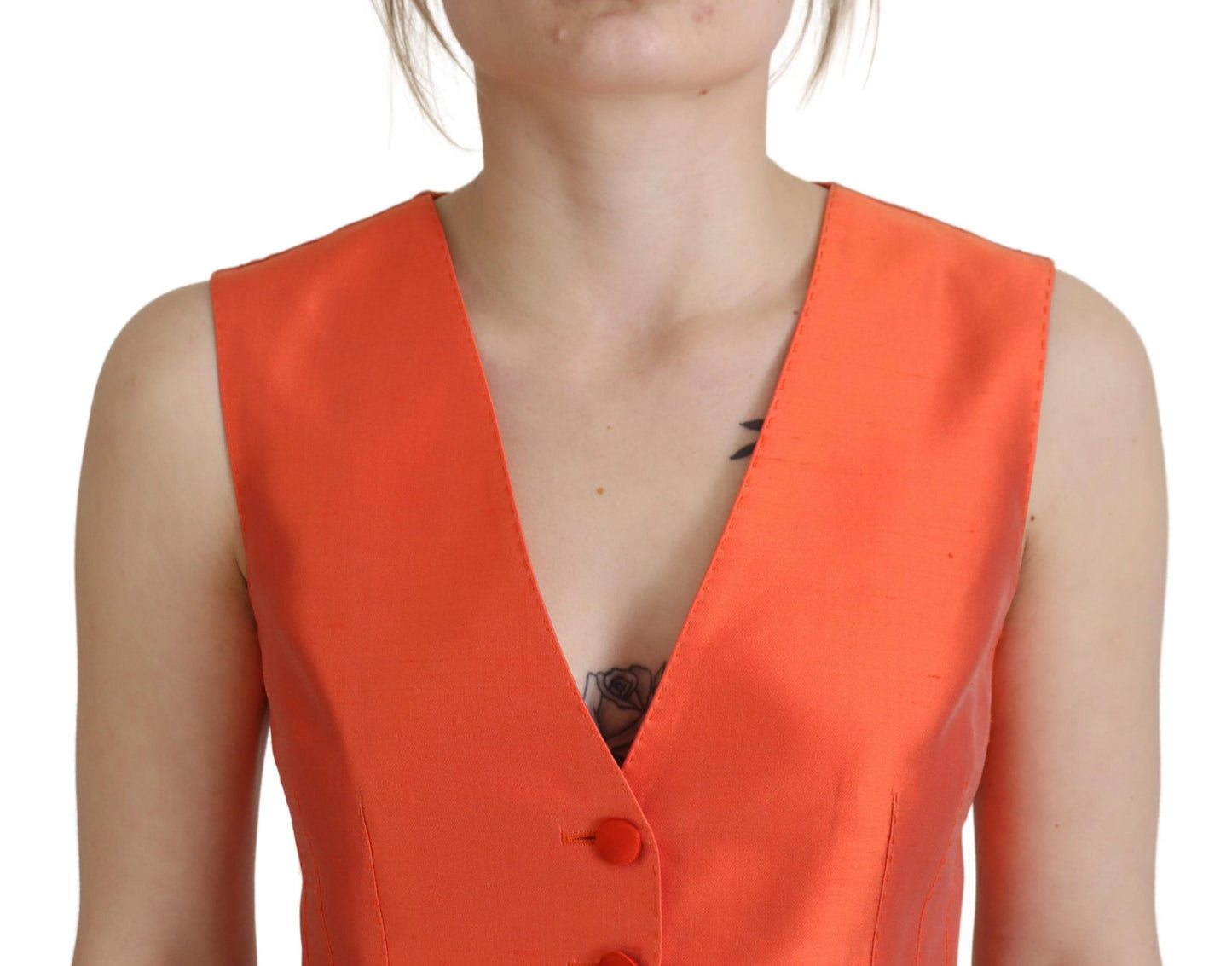 Gilet en soie orange Dolce &amp; gabbana