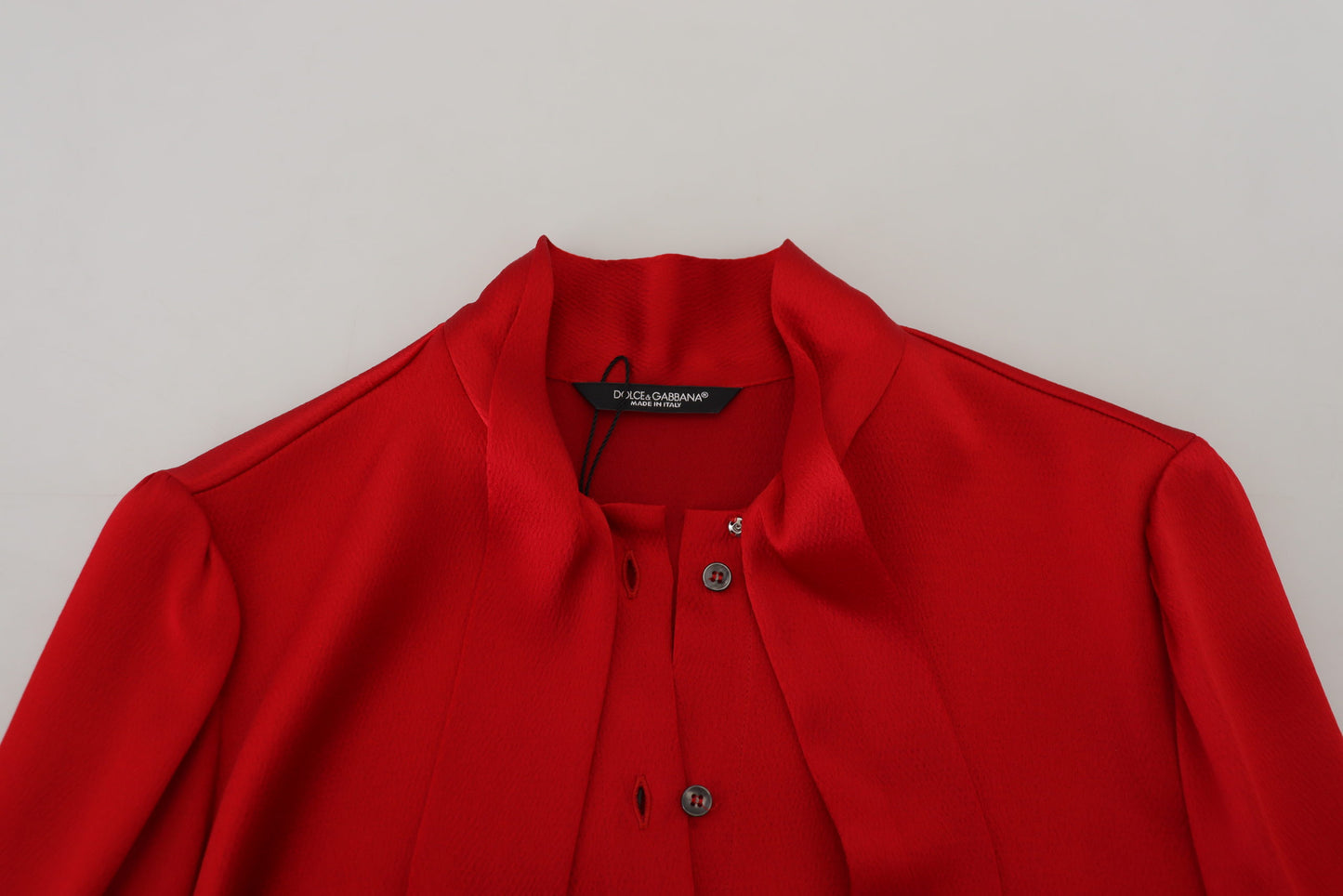 Blouse rouge à col ascot Dolce &amp; gabbana