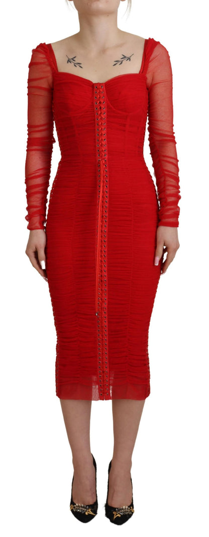 Robe fourreau moulante rouge Dolce &amp; Gabbana