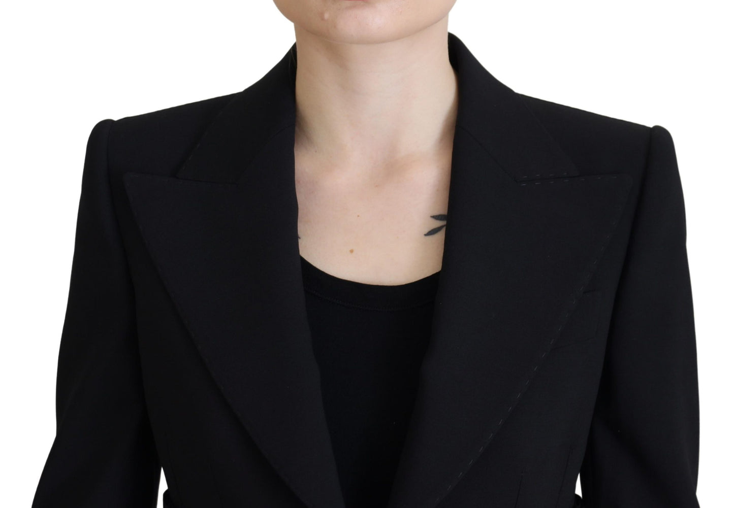 Dolce &amp; gabbana blazer en laine stretch noir