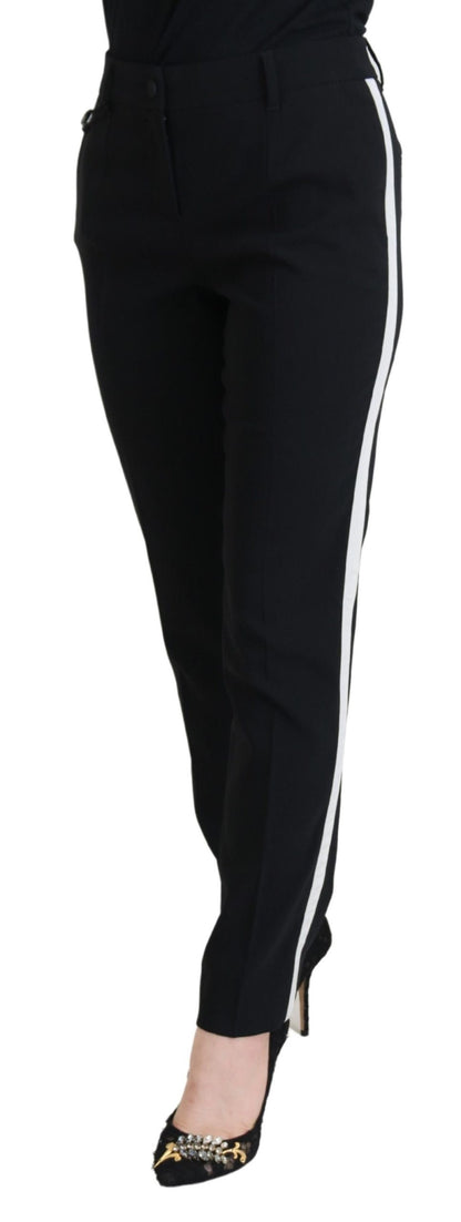 Pantalon en laine et soie noir Dolce &amp; gabbana