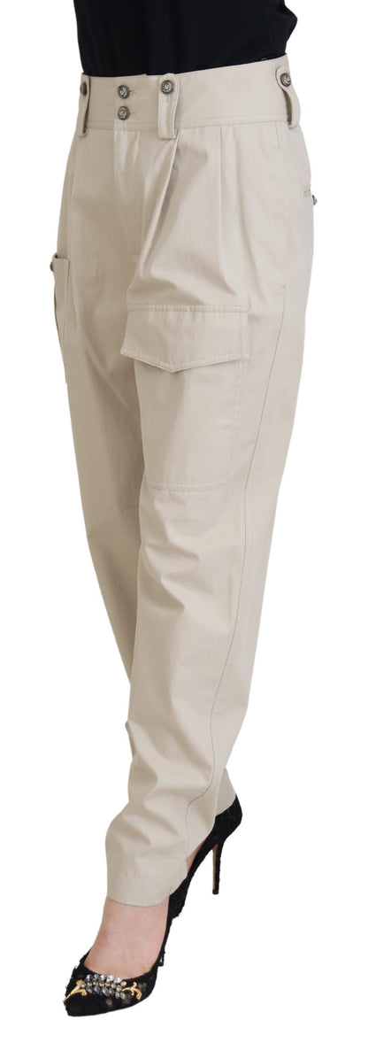 Pantalon en coton beige Dolce &amp; gabbana