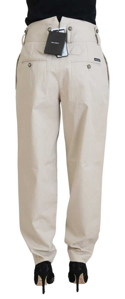 Pantalon en coton beige Dolce &amp; gabbana