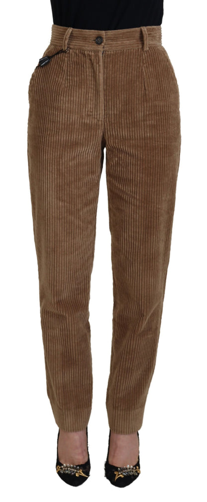 Pantalon en velours côtelé marron Dolce &amp; gabbana pour un style sophistiqué