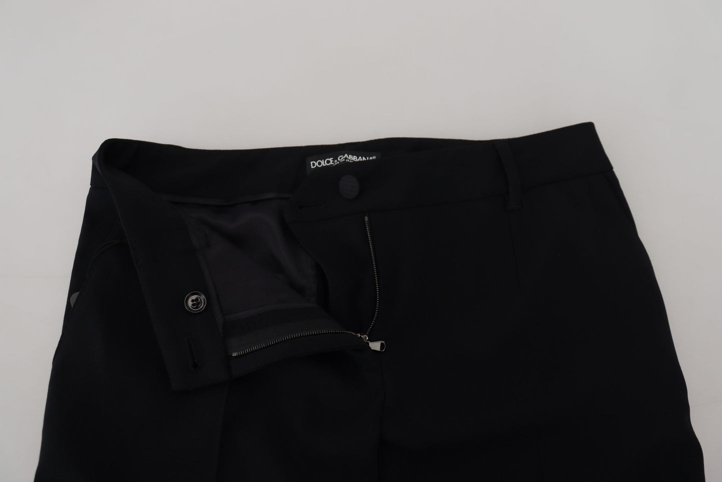 Pantalon en laine et soie mélangée noir Dolce &amp; gabbana