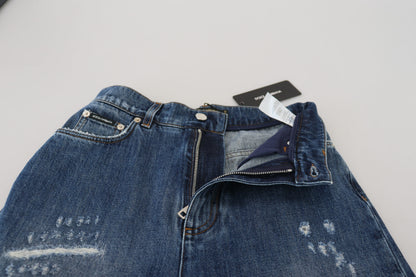 Dolce & Gabbana Elegant Tattered Denim Jeans