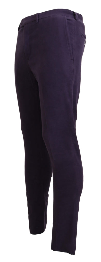 BENCIVENGA Pantalón Elegante de Algodón Morado