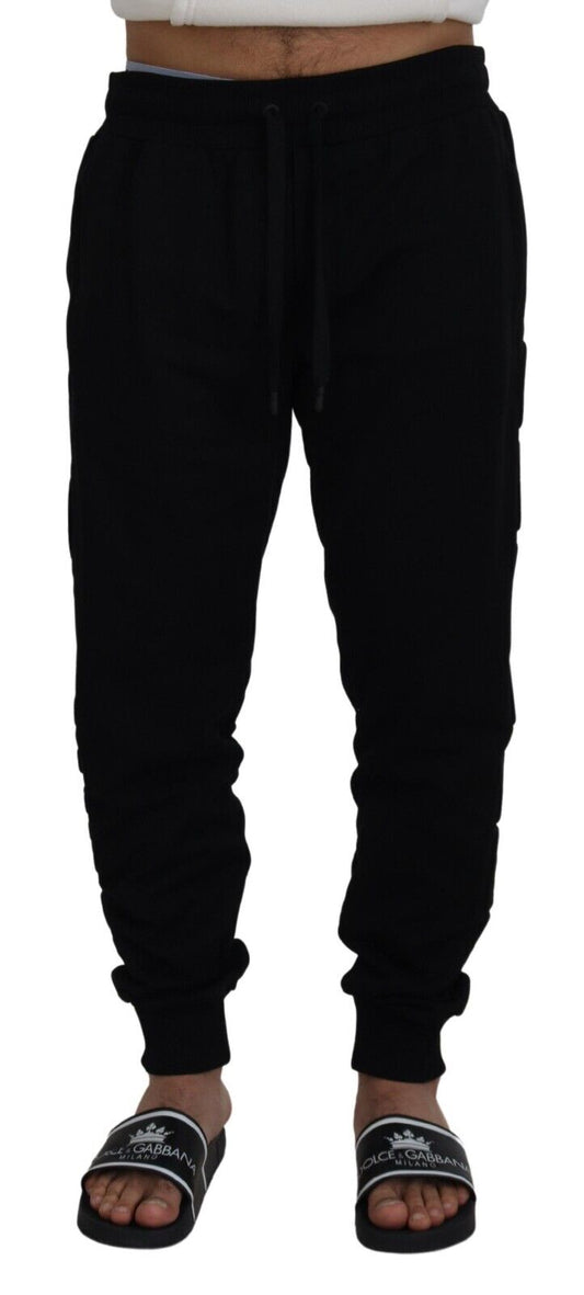 Pantalon de jogging en coton noir Dolce &amp; gabbana