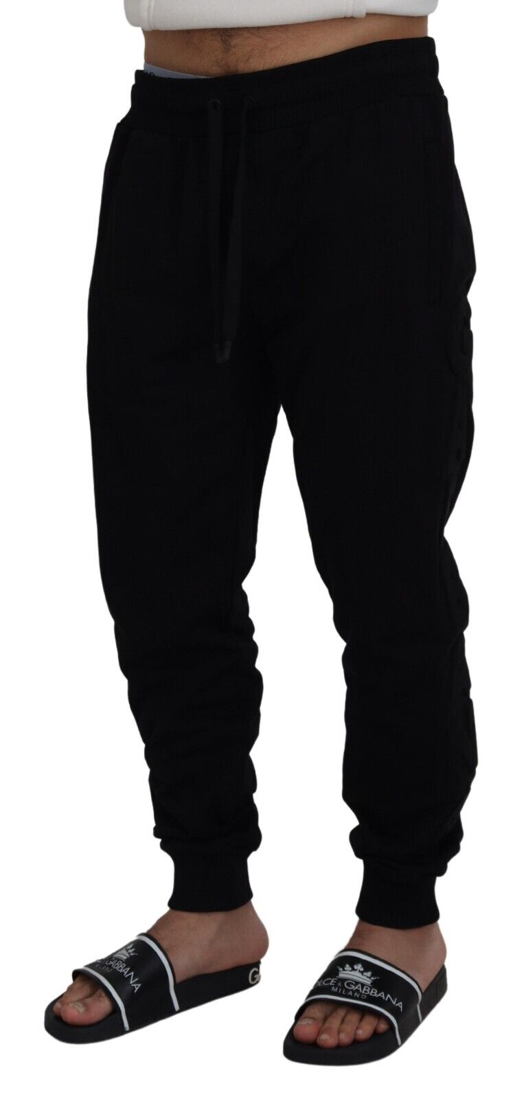 Pantalon de jogging en coton noir Dolce &amp; gabbana