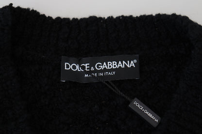 Dolce &amp; gabbana pull col en v en laine mélangée noir