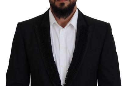 Blazer de soirée doublé de soie noire Dolce &amp; Gabbana