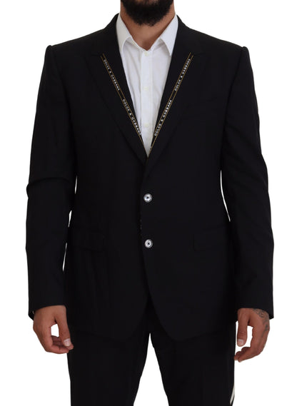 Dolce &amp; gabbana blazer noir à simple boutonnage de style sicilien