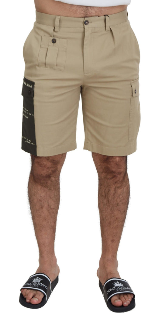 Dolce &amp; Gabbana short de créateur en coton mélangé beige