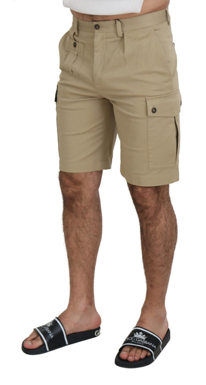 Dolce &amp; Gabbana short de créateur en coton mélangé beige