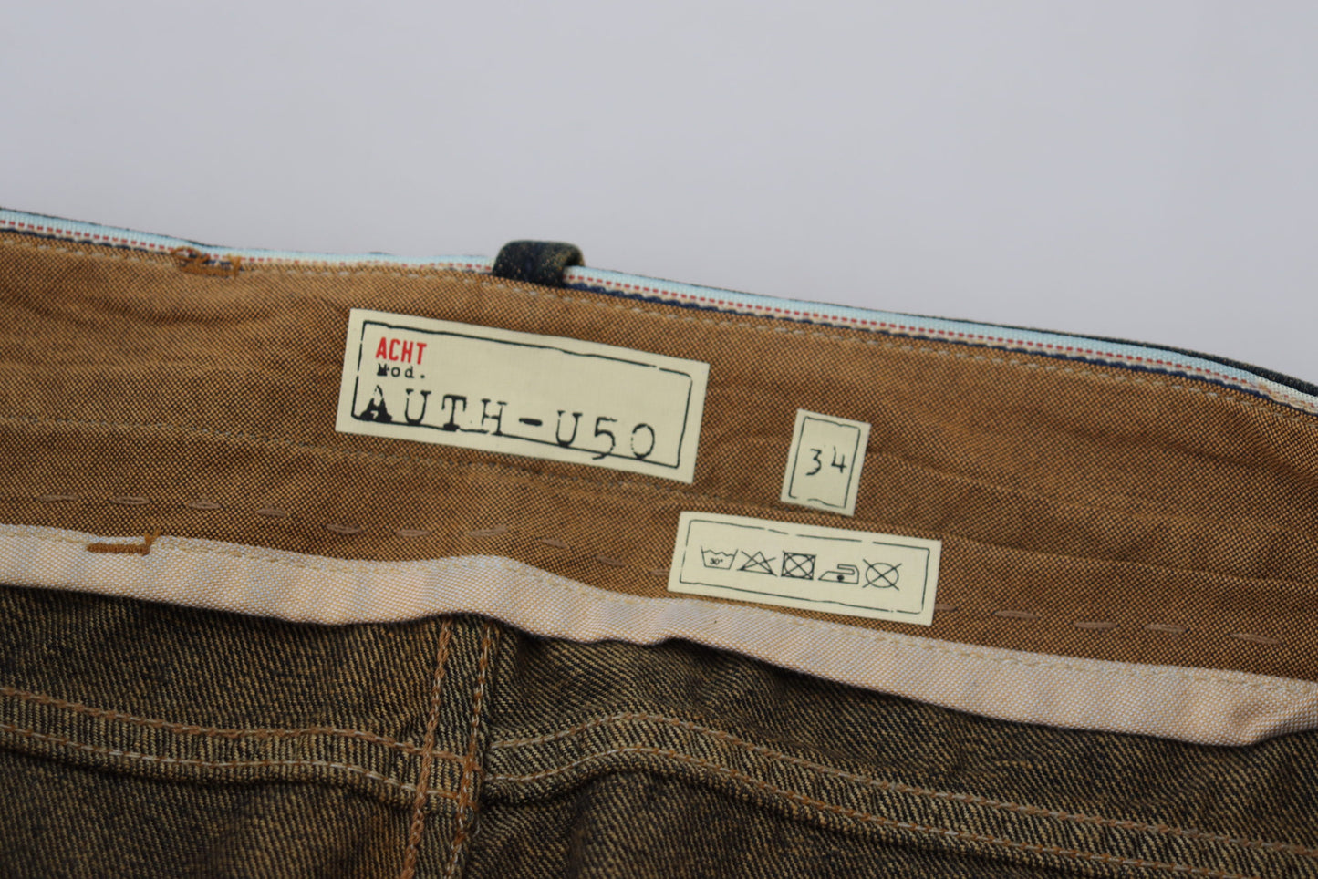 Acht Elegant Blue Washed Denim Pants - Authentic Craftsmanship