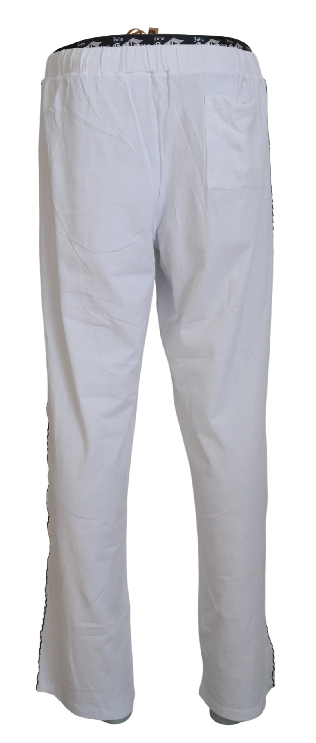 Pantalones holgados de hombre de algodón blanco con logo de John Galliano