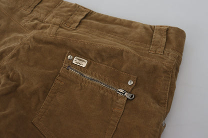 Ermanno scervino pantalon cargo en velours côtelé marron