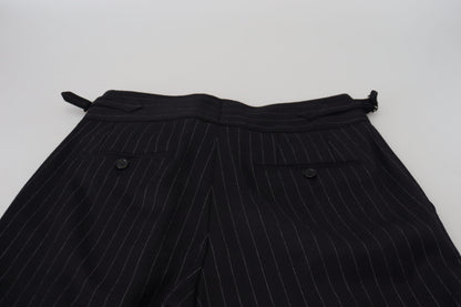 Dolce &amp; gabbana pantalon en laine mélangée à rayures noires