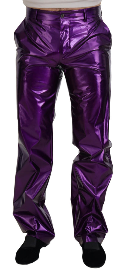 Dolce &amp; gabbana pantalon droit violet brillant