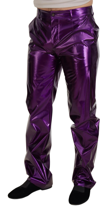 Dolce &amp; gabbana pantalon droit violet brillant