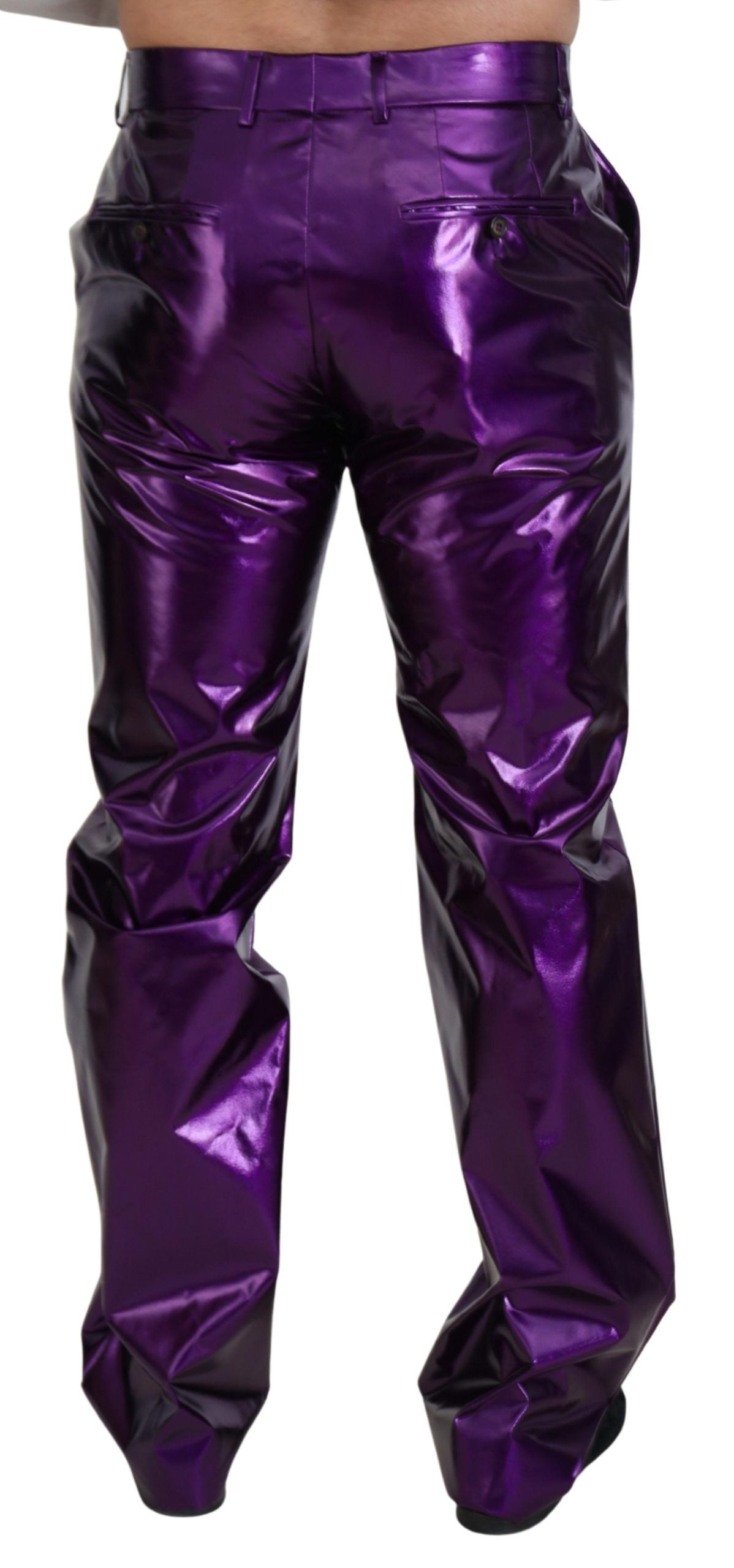 Dolce &amp; gabbana pantalon droit violet brillant