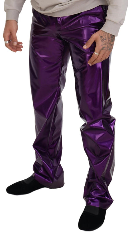 Dolce &amp; gabbana pantalon droit violet brillant