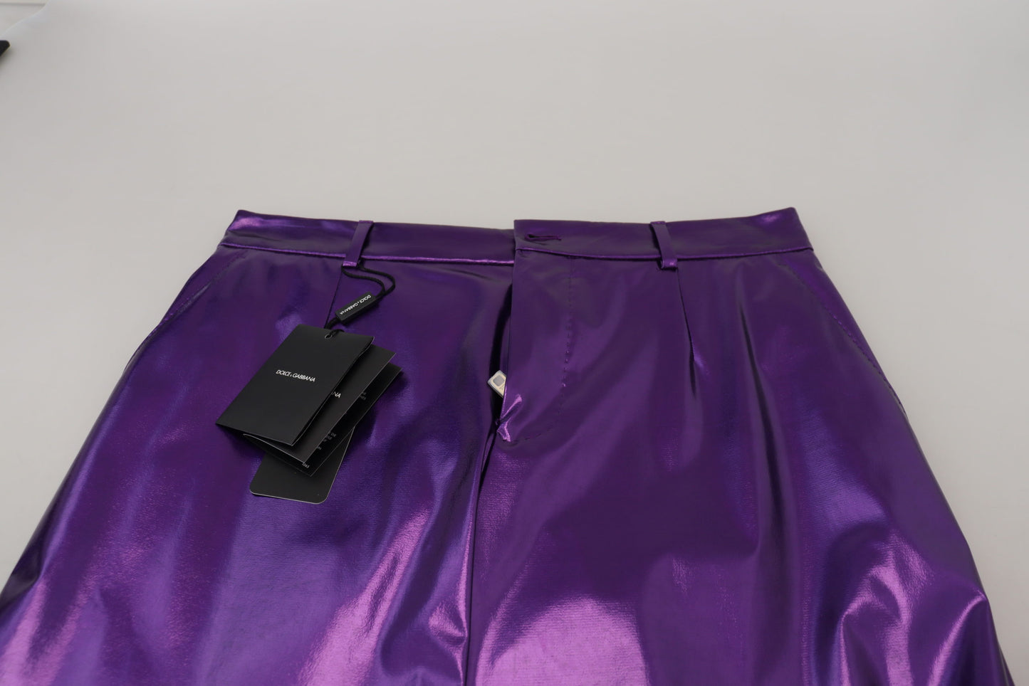 Dolce &amp; gabbana pantalon droit violet brillant