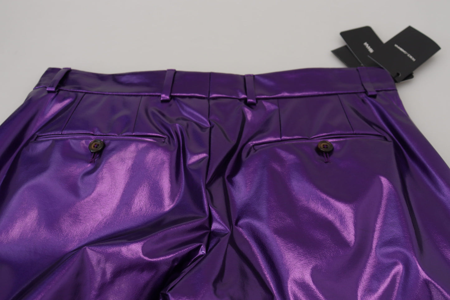 Dolce &amp; gabbana pantalon droit violet brillant