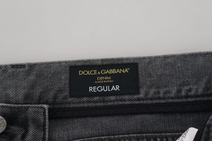 Trésor de denim à carreaux gris Dolce &amp; Gabbana