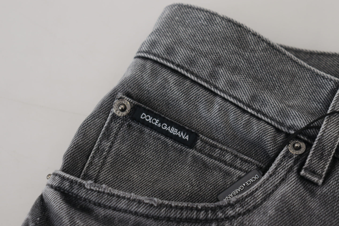 Trésor de denim à carreaux gris Dolce &amp; Gabbana